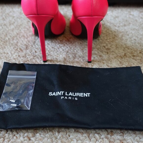 Saint Laurent YSL Pink Leather Pumps High Heels - Picture 8 of 10